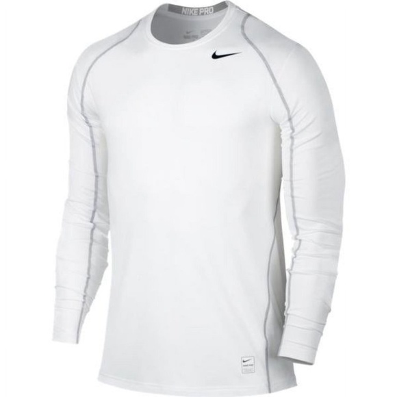 Nike Pro Cool Fitted Long Sleeve Shirt – White (Men’s) - Picture 1 of 7